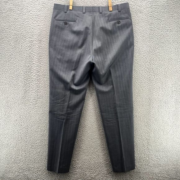 Vintage Ralph Lauren Dress Pants Adult 38x34 Grey Classic 100% WOOL Trouser Mens - Picture 7 of 11